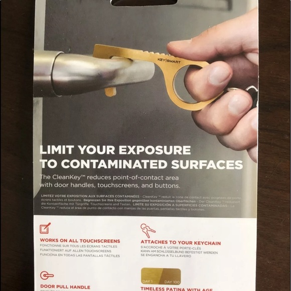 KEYSMART CLEANKEY Kills 99.9% of Bacteria Tool Brass Key Touch Screens NEW! - Picture 3 of 5